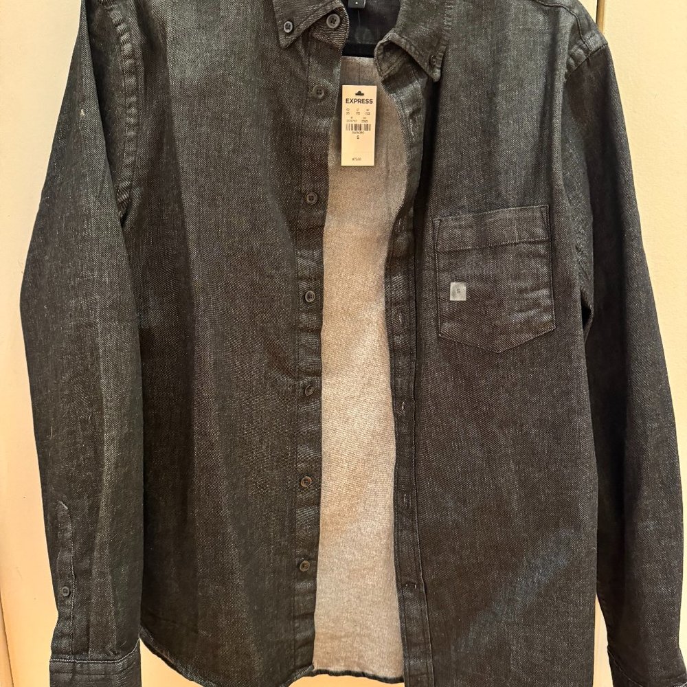 Express Black Denim Shirt Size S